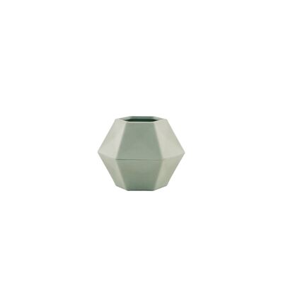 Vaso geometrico in fibra di bambù verde salvia 10.8x9.5x8cm