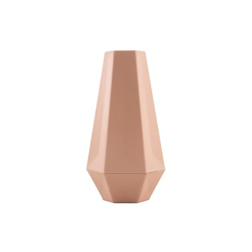 Vase géométrique en fibre de bambou rose poudré 10.8x9.5x20cm