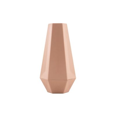 Geometrische Vase aus puderrosa Bambusfaser 10,8x9,5x20cm