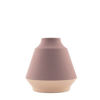 Vase en fibre de bambou mauve et blanc cassé ø 17.8cm H 18cm