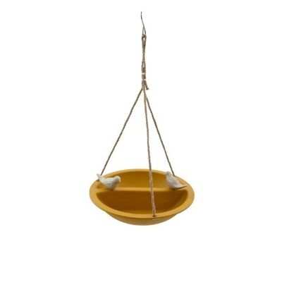 Ocher colored bird bath / bird feeder