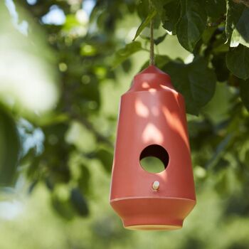 Nichoir à oiseaux couleur orange 3