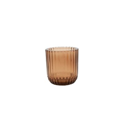 Tealight candle holder in mocha glass ø 9cm H 9.3cm