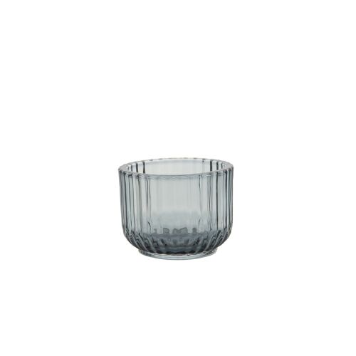 Bougeoir pour bougie chauffe-plat en verre bleu ø 10.5cm H 7.7cm