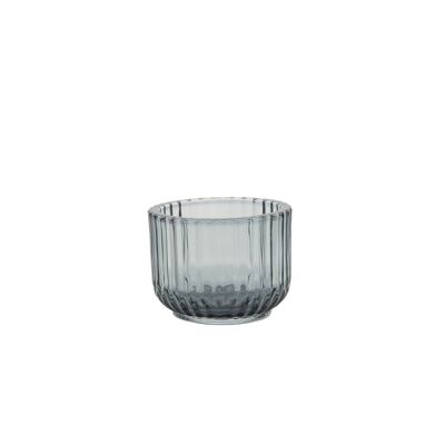 Teelichthalter aus blauem Glas ø 10,5 cm H 7,7 cm