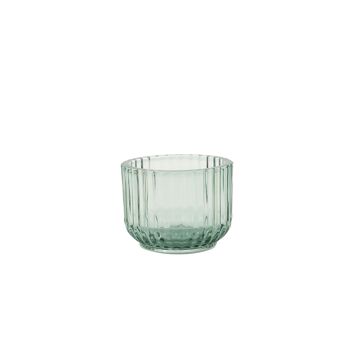 Bougeoir pour bougie chauffe-plat en verre vert ø 10.5cm H 7.7cm 1