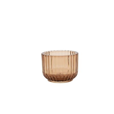 Tealight candle holder in mocha glass ø 10.5cm H 7.7cm