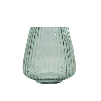 Green glass vase ø 17.7cm H 18cm