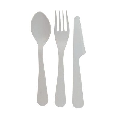 PLA cutlery 3 pieces light gray