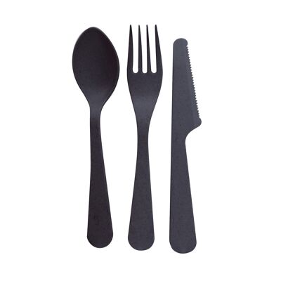 PLA cutlery 3 pieces dark gray