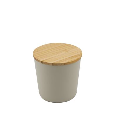Caja pequeña de PLA con tapa de bambú blanco roto