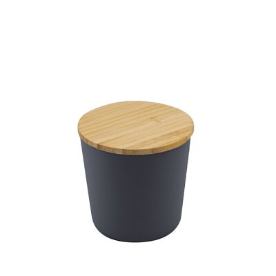 Caja pequeña de PLA con tapa de bambú gris oscuro