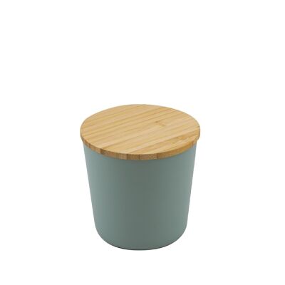 Caja pequeña de PLA con tapa de bambú verde salvia