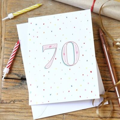 Tarjeta de felicitación de cumpleaños número 70