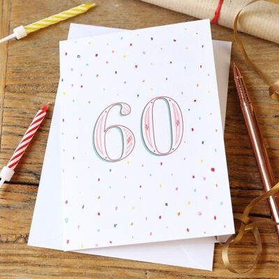 Tarjeta de felicitación de cumpleaños número 60