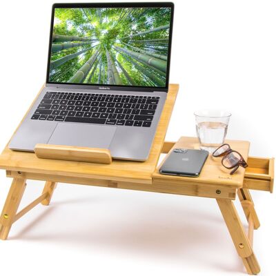 Table pour ordinateur portable en bambou - Table de lit