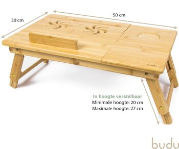 Table pour ordinateur portable en bambou - Table de lit 2