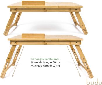 Table pour ordinateur portable en bambou - Table de lit 3