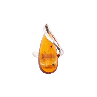 Amber Ring "Dove" - 925 Silver