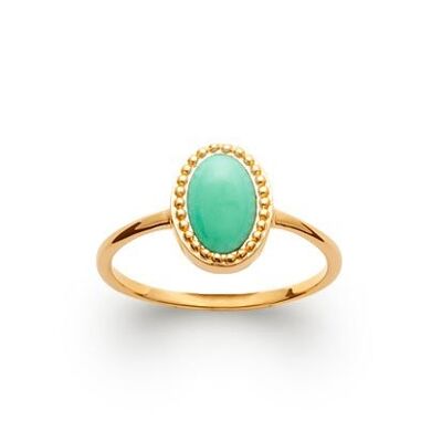 Aventurine Ring "Alexandra" - 750 Gold Plated