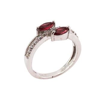 Bague Grenat rouge "Valentine" - Argent 925 2