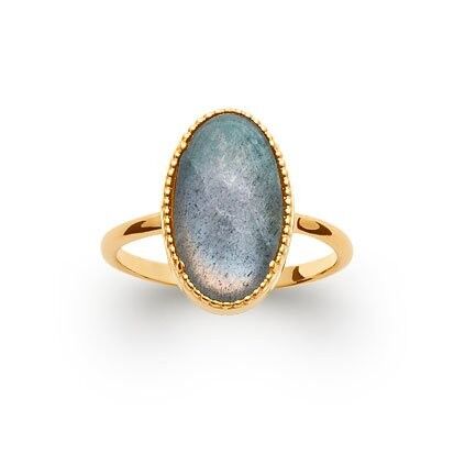 Anello Labradorite "Giuditta" - Placcato in Oro 750