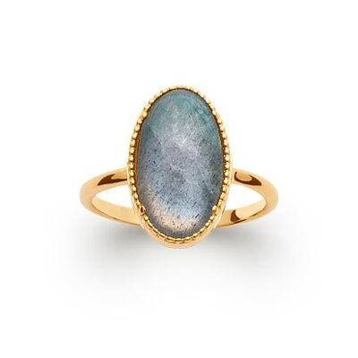 Anello Labradorite "Giuditta" - Placcato in Oro 750