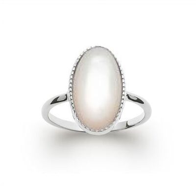 Mother-of-pearl ring “Judith” – 925 silver