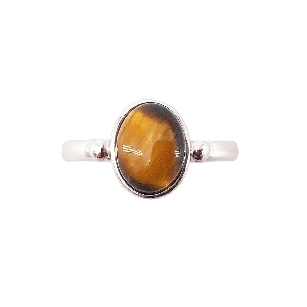 "Camille" tiger eye ring - 925 silver