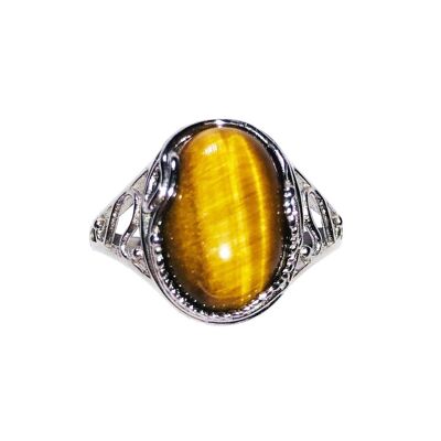 Anello occhio di tigre "Nasturzio" - Argento 925