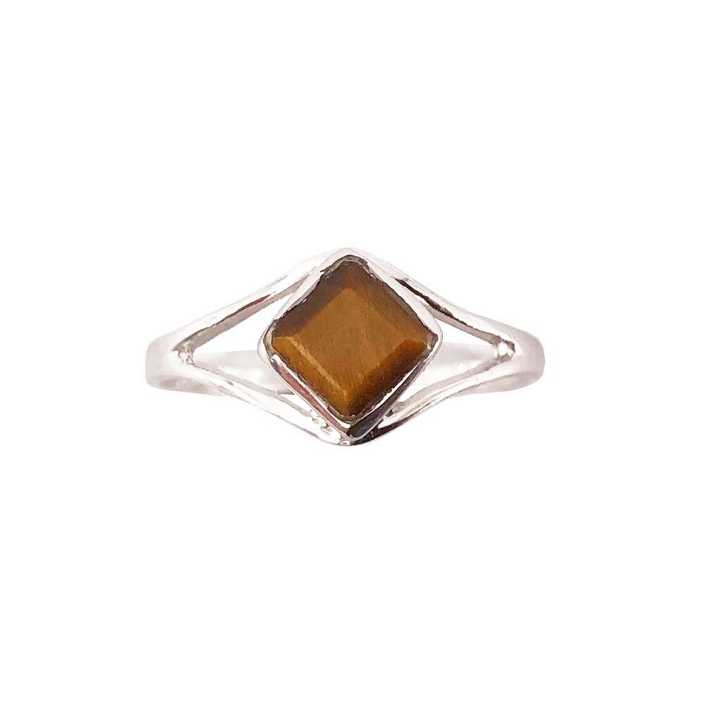 "Elisabeth" tiger eye ring - 925 silver