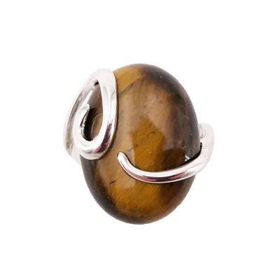 "Océane" tiger eye ring - 925 silver