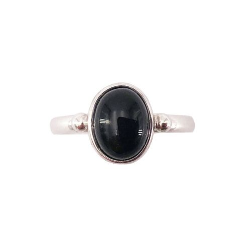 Bague Onyx noir "Camille" - Argent 925