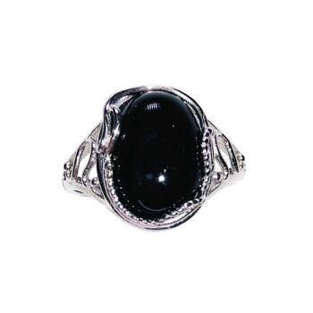 Bague Onyx noir "Capucine" - Argent 925 1