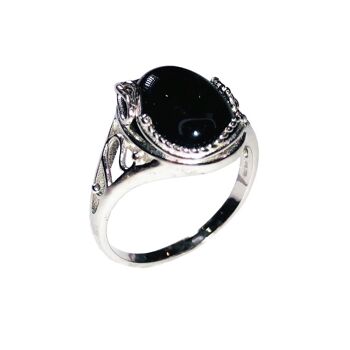 Bague Onyx noir "Capucine" - Argent 925 2