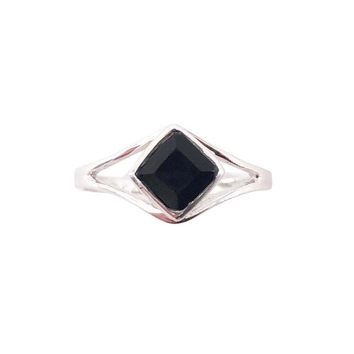 Bague Onyx noir "Elisabeth" - Argent 925