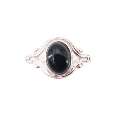 Black Onyx ring "Honorine" - 925 silver