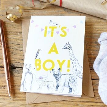 Nouveau bébé 'C'est un garçon' Carte de vœux
