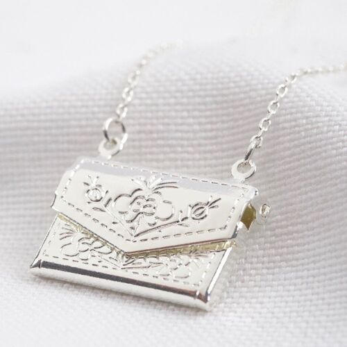 Silver Envelope Locket Necklace