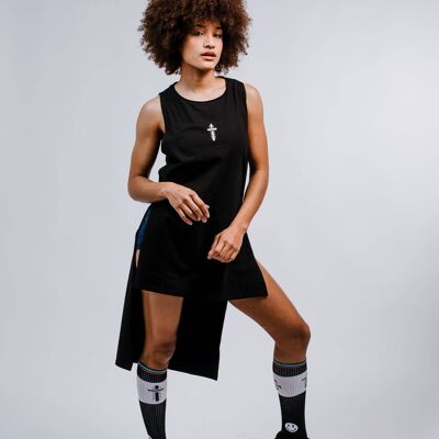 ASYMMETRICAL DRESS “ANNA TUR EDITION” BLACK - BLACK/BLACK