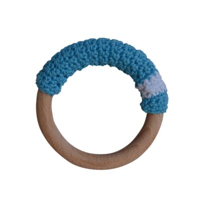 Organic wooden ring blue