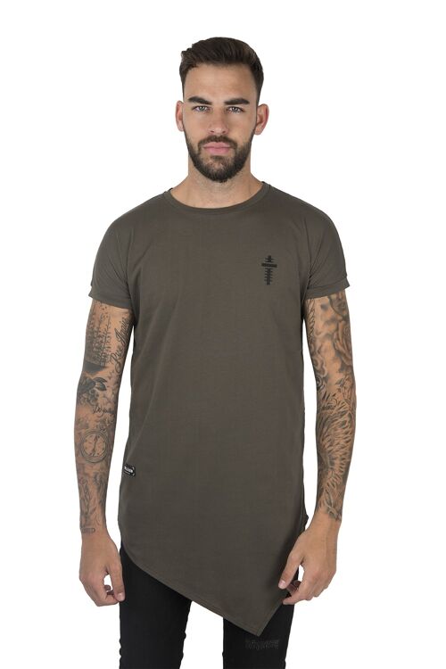 ASYMMETRICAL T-SHIRT - KHAKI - KHAKI