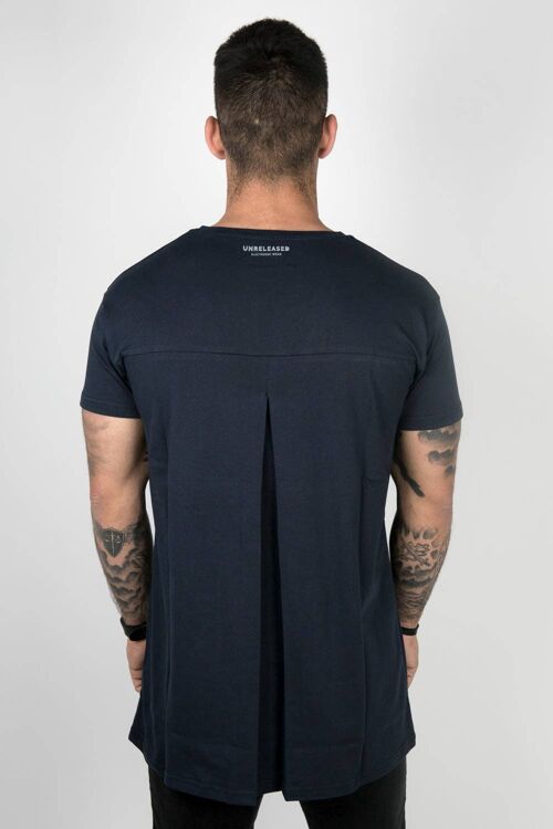 BASIC T-SHIRT WITH PLEAT BLUE - NAVY/NAVY