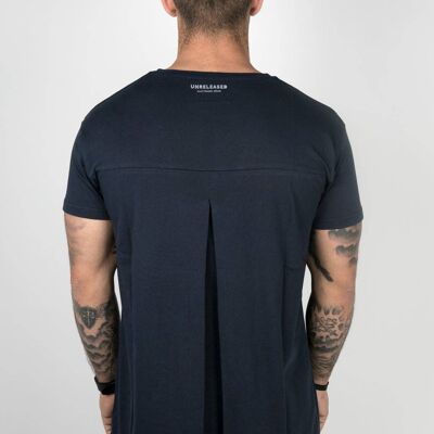 BASIC T-SHIRT WITH PLEAT BLUE - NAVY/NAVY