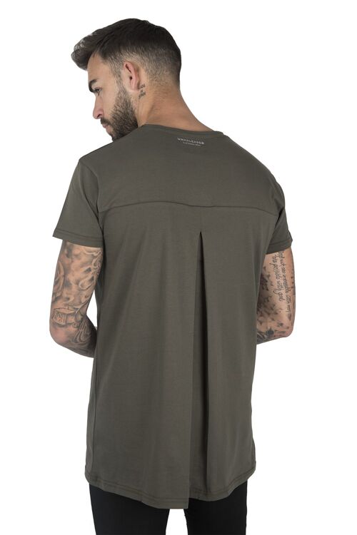 BASIC T-SHIRT WITH PLEAT GREEN - MILITARY GREEN/ ARMY GREEN