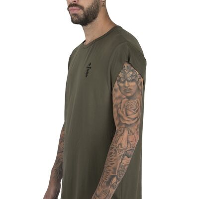 CUTTED SLEEVES T-SHIRT - GREEN - GREEN