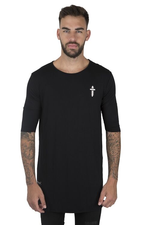 LONG FLOWING T-SHIRT - Black