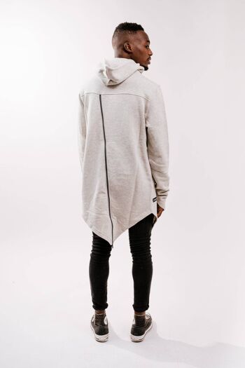 SWEAT-SHIRT HOMME ASYMÉTRIQUE À CAPUCHE « SYLENTH » - GRIS/GRIS 2