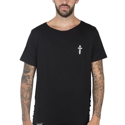 SIDES OPENING T-SHIRT BLACK - BLACK/BLACK