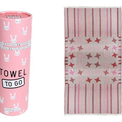 Towel to Go Kids Star Hammam Towel with Gift Box, Red